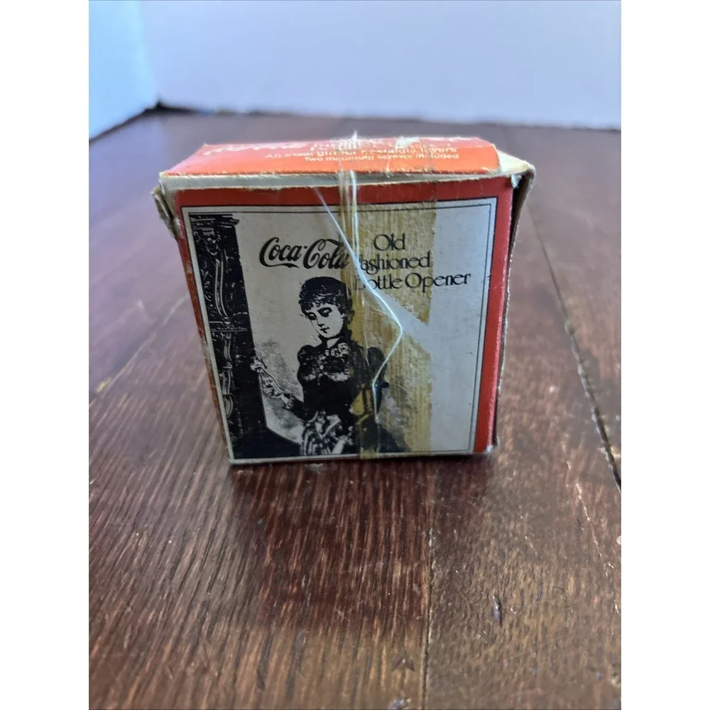 Coca Cola Old Fashioned Bottle Opener Wall Mount Metal & Box, No‎ Screws